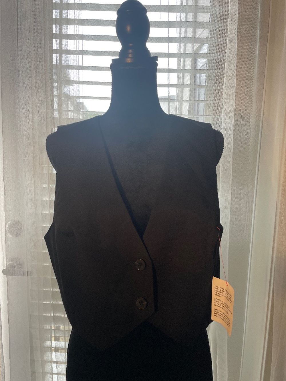 NWT Black 2 Button Short Vest